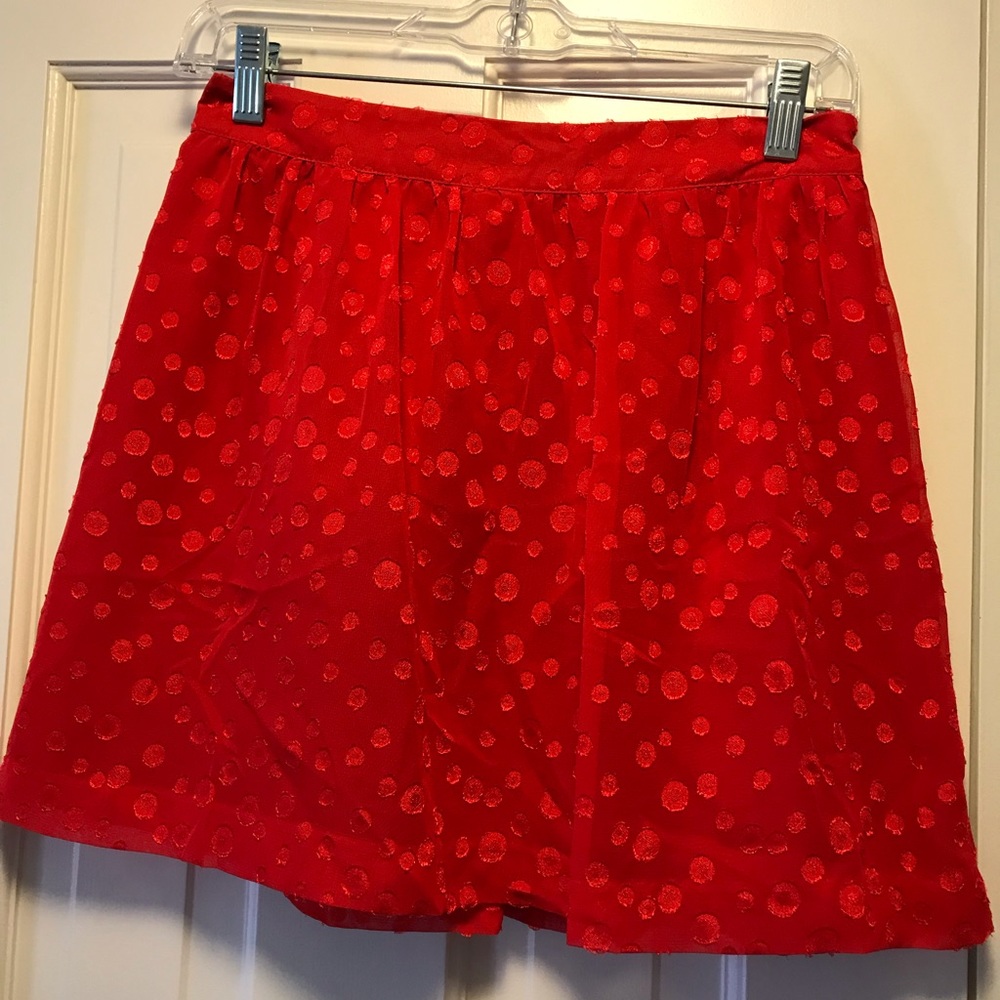 Eric + lani Red Dotted Mini Skirt
